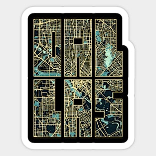 Dallas, Texas, USA City Map Typography - Summer Sticker